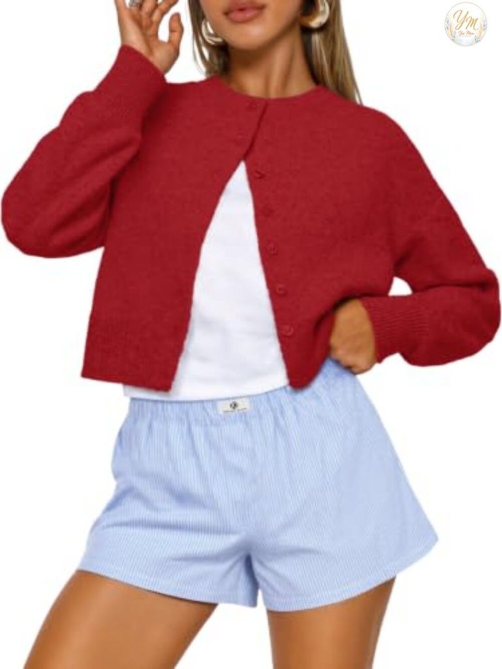 Cropped Cardigan Sweater Women Lightweight Soft Knit Button Fall Layer